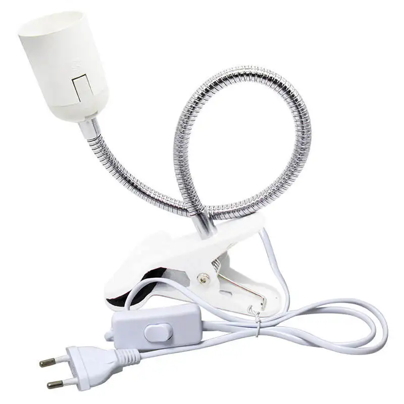 20cm/30cm E27 Socket With On Off Switch EU US Plug Desk Lamp 360 Degrees Flexible Lamp Holder Clip For Led Grow Light