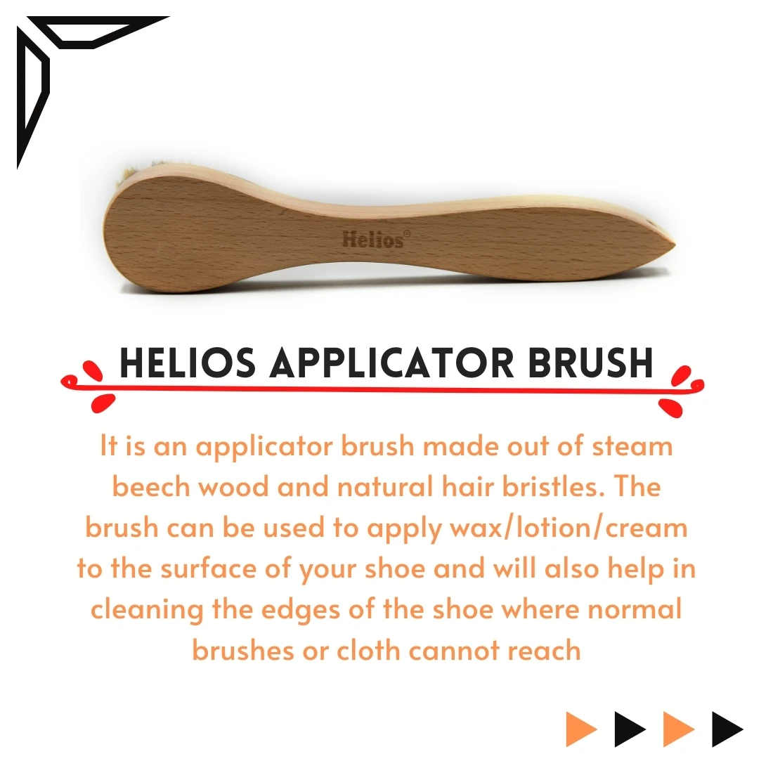 Elevate your shoe game to a new level of shine with our Natural Hair Polish Applicator Brush