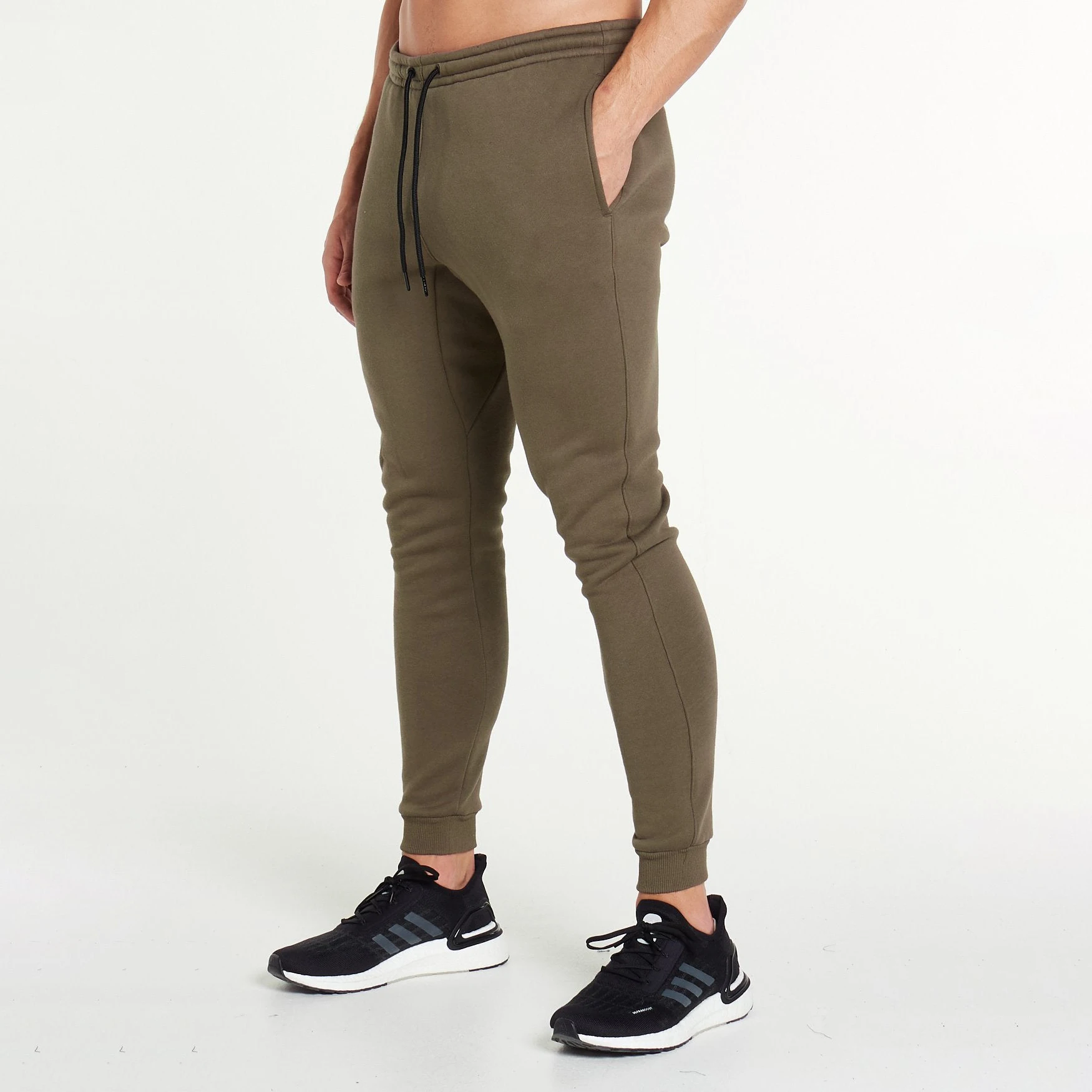 Custom Side Pocket Gym Jogger Sweatpants For Men Slim Fit Windproof Anti-Wrinkle Track Pant With Dark Wash Custom Fabric Logo