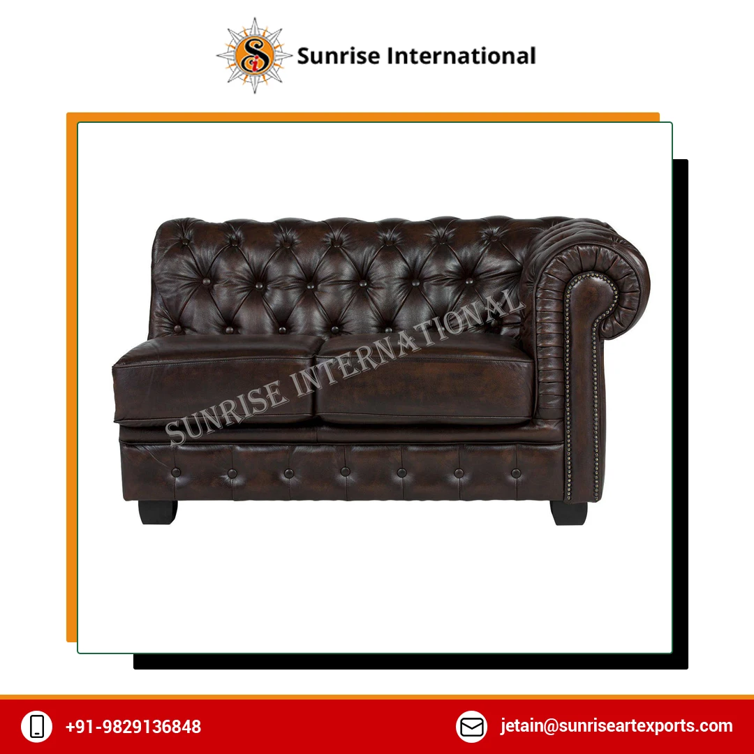 Indian Manufacturer of Bedroom Living Room Sofa Genuine Leather Contemporary Style Chesterfield Sofa Set at Best Market Price