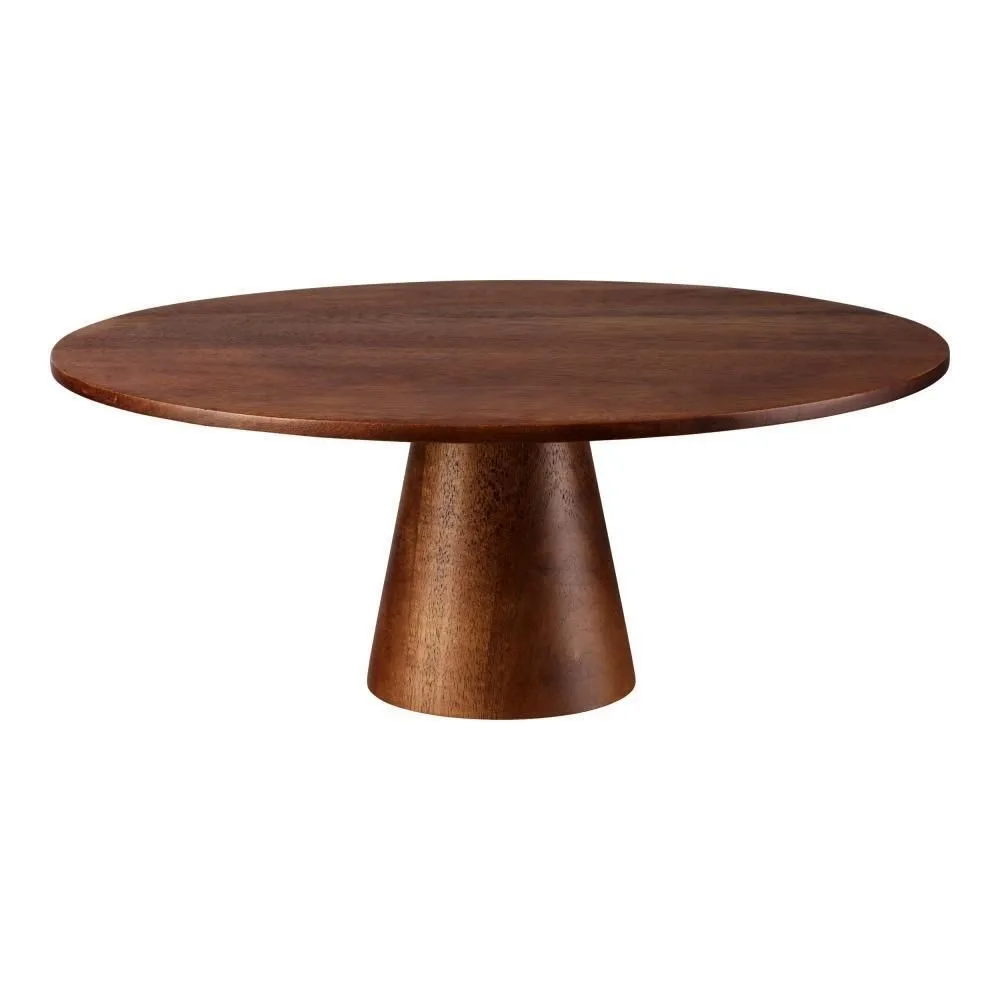 Newest Style Simple Cake Stands Round Dessert Server for Hotels Catering Handcrafted  Wooden 1 Tier Cake Stand