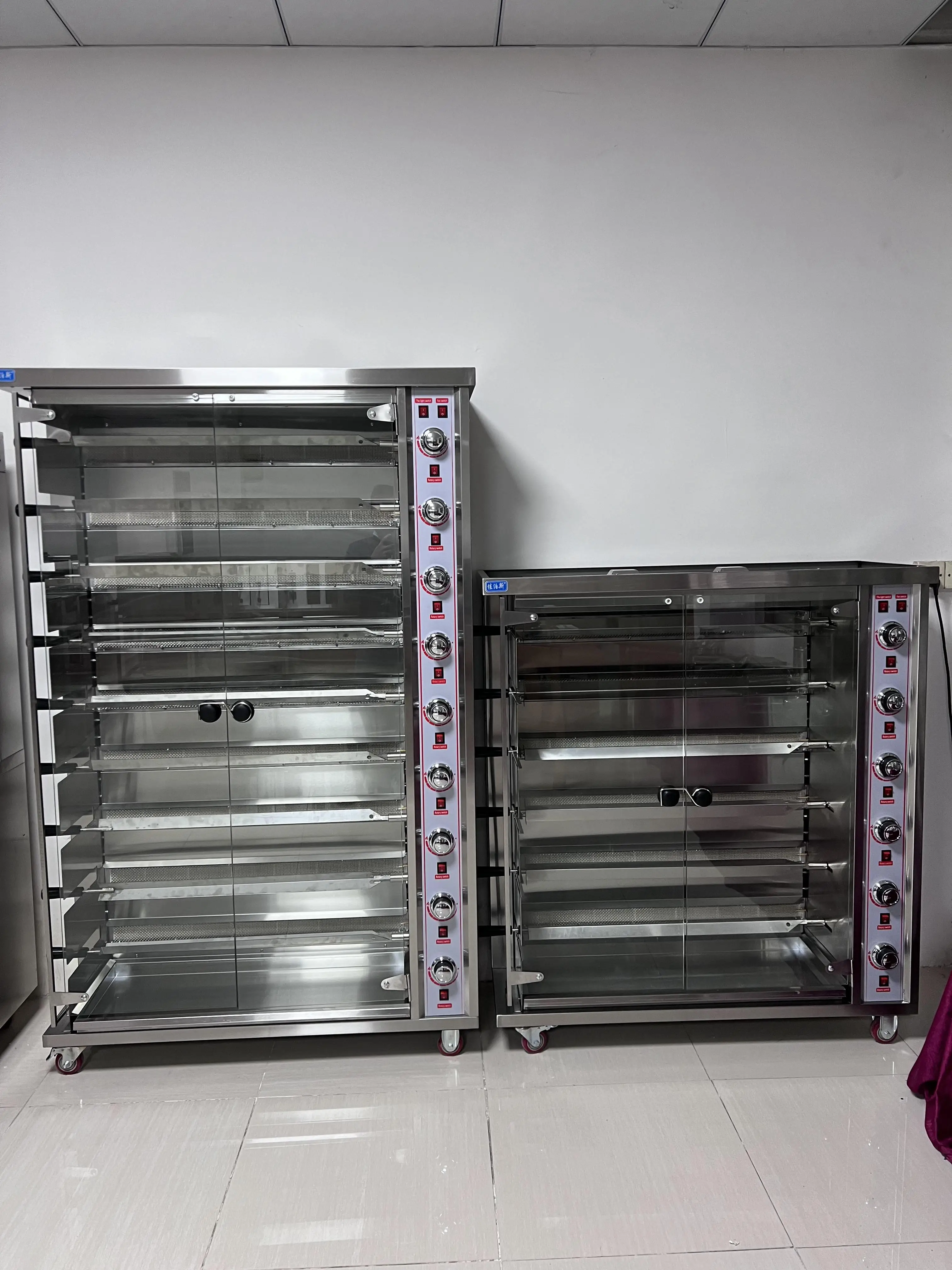 9.3KW Chicken Rotisserie Machine Professional Stainless Steel Electric Rotating Chicken Oven Double Layers Grill Oven for Sale