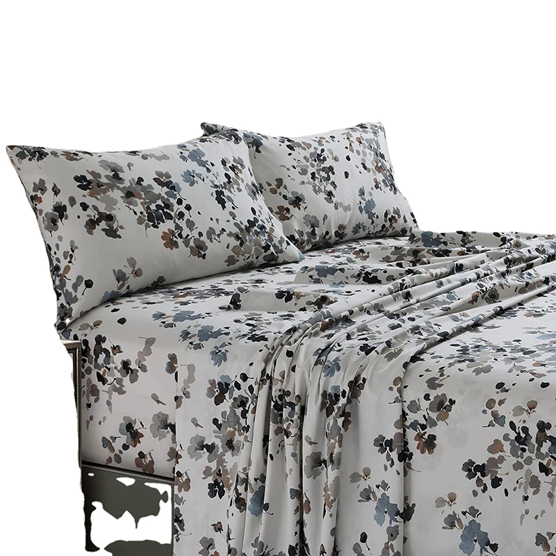 Hotel and Home Linen Bedding Set Bed Sheets Set Duvet Cover Set Custom Color and Satin Striped Poly Cotton Bed Sheets