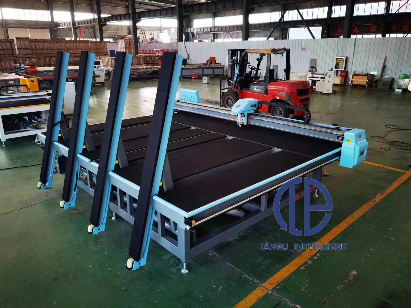 TANPU  With Loading Cutting Table In Glass Processing Industry Full Automatic All-in-one CNC Curtain Glass Cutting Machine