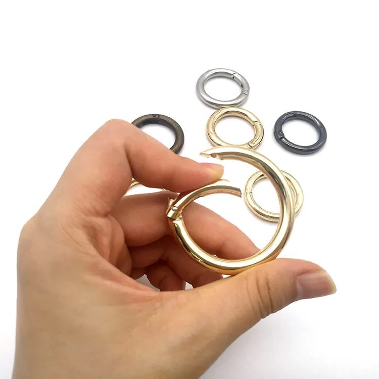 YYX Round Spring Snap Hooks Open Gate O Ring Carabiner Clip Round Ring Carabiner O Shape Spring Ring