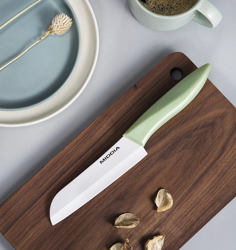 Baby Knife with Sheath Japanese Zirconia Cutter 5 Inch Razor Sharp Ceramic Santoku Kids Kitchen chef Knives