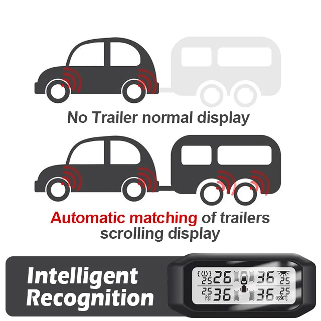 TPMS 4 Tire tyre pressure system LCD Display Car Sensor Built-in Solar Sensor for Car