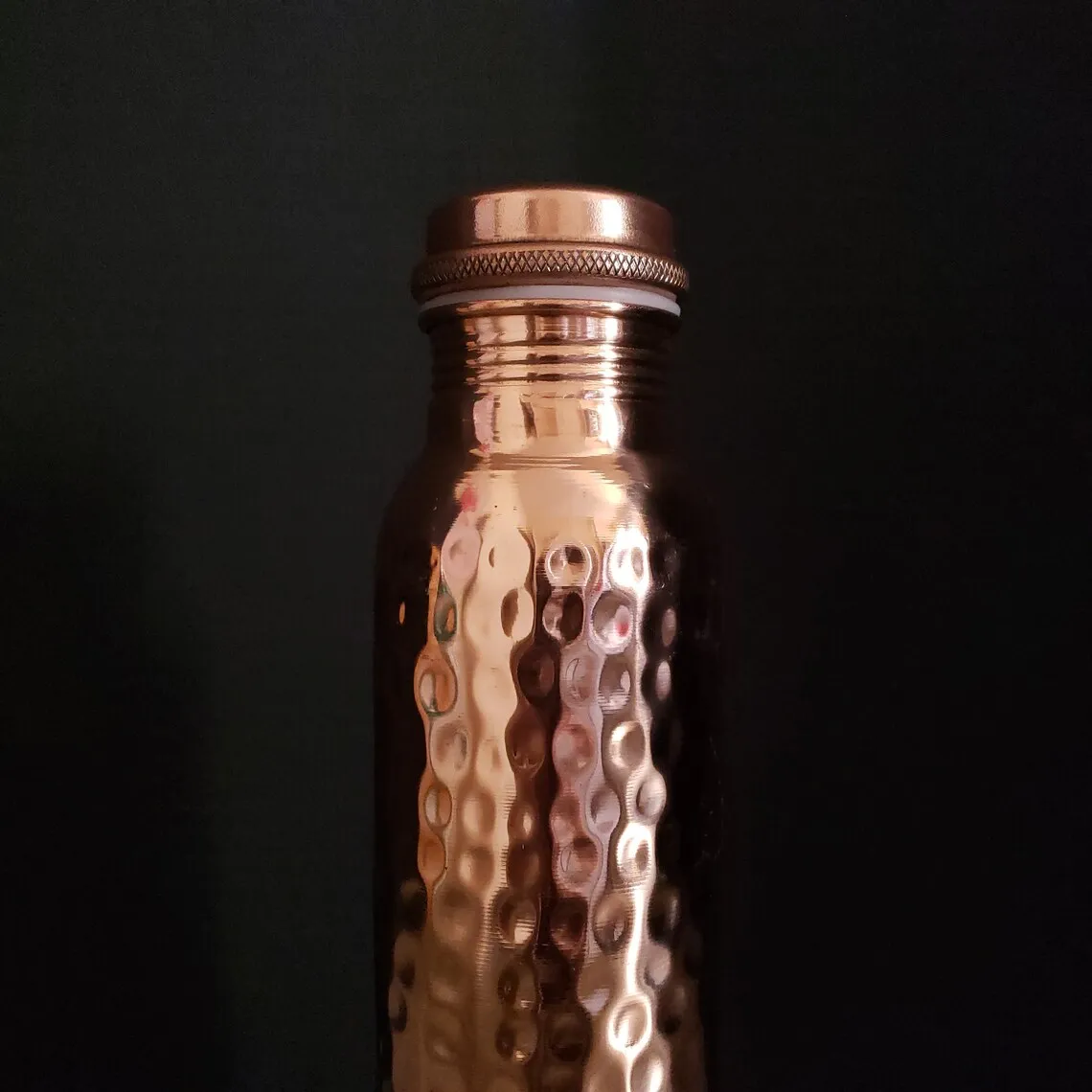 Copper Glass Water Bottle with Metal 1 glass and 1 bottle set
