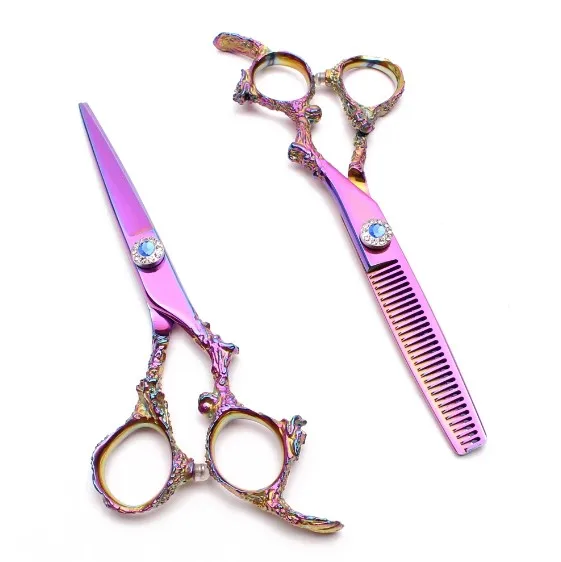 Dragon Handle Hair scissors Multi Color professional barber shears Razor Edge Scissors Hairdressing Scissors by Life Care.