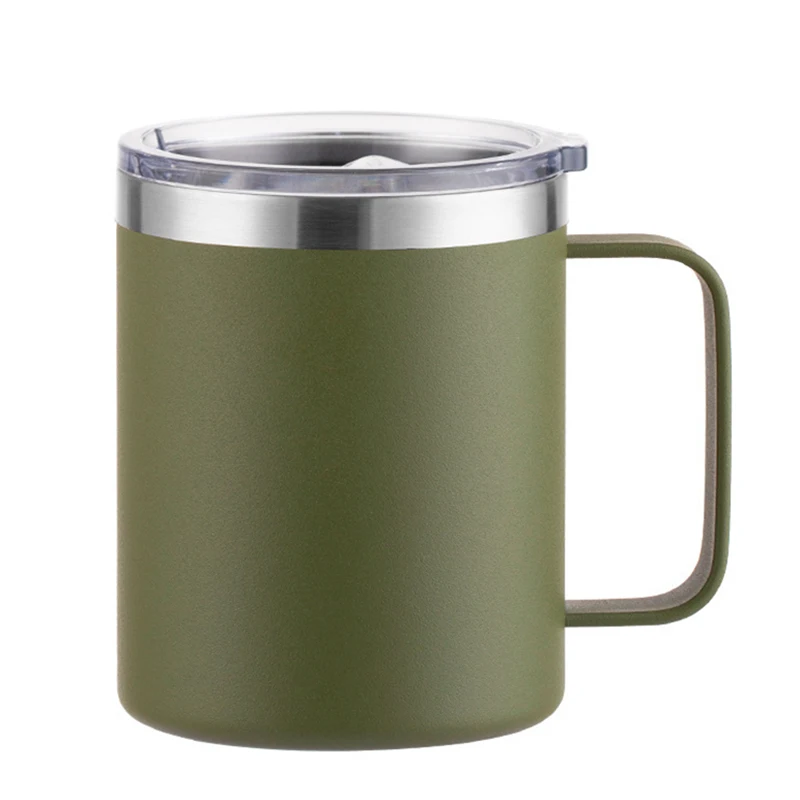 Wholesale BPA Free Stainless Steel Double Walled 12 oz Insulated Vacuum Camping Travel Tea Coffee Mug With Handle