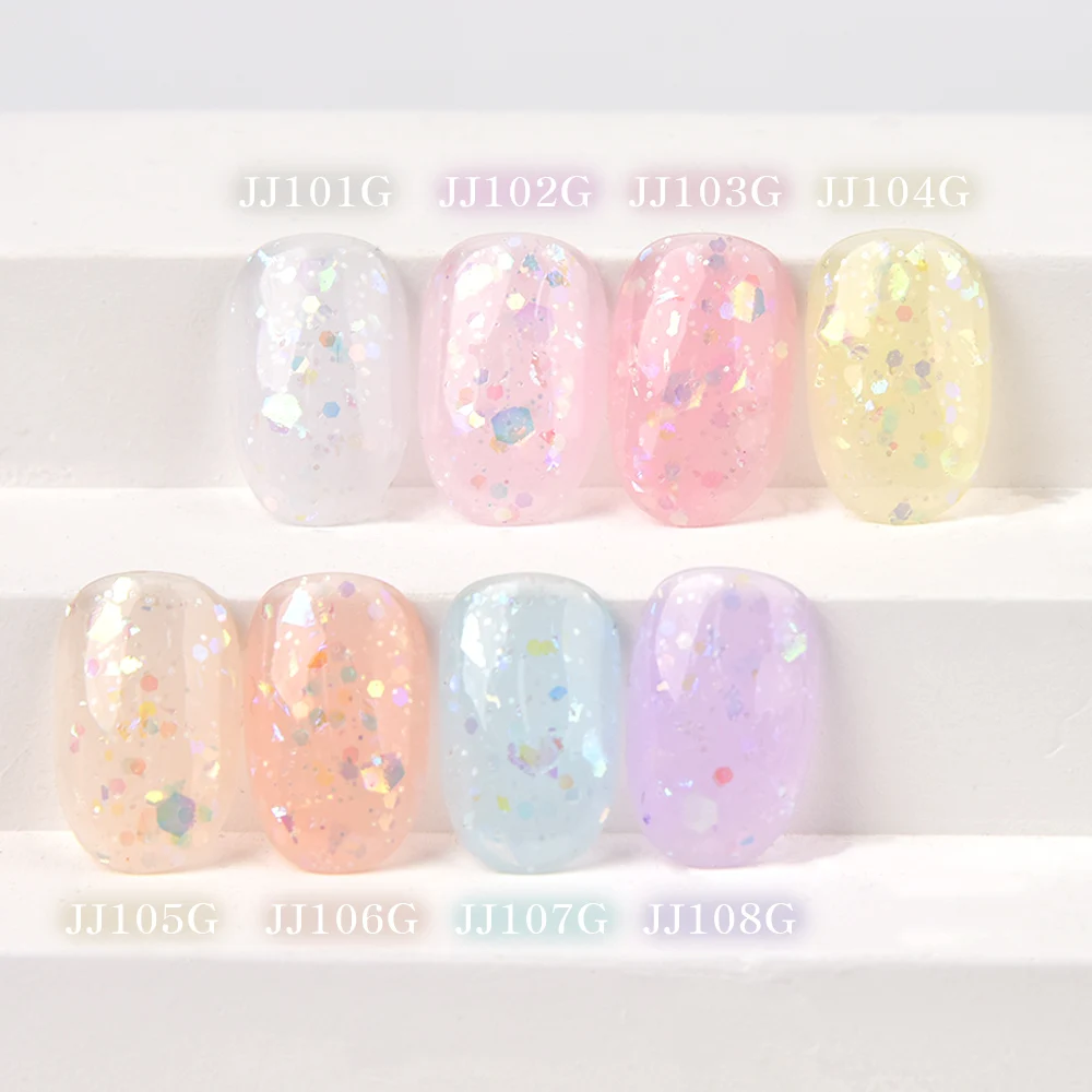 Made in Korea, pastel syrup gel polish spring nails UV gel set 108 colors wedding nails long lasting soak off