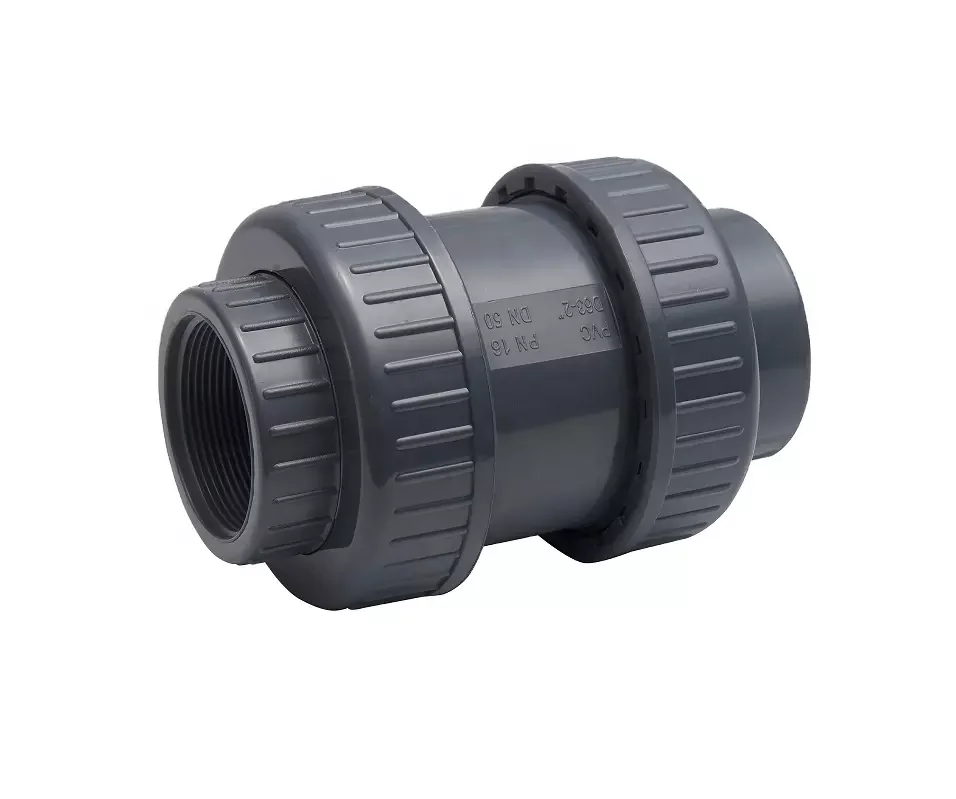 High Performance PVC Valves Double Union Check Valve With NPT/BSPT Threaded