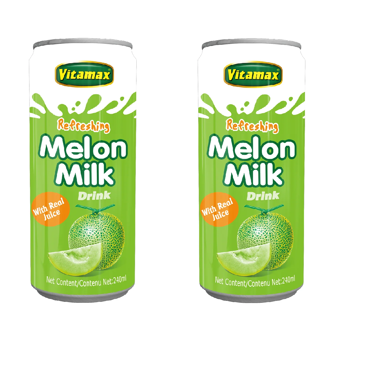 Reasonable price OEM Flavoured Fluid Milk Drinks Fruity Dessert Drink Can (Tinned) Vitamax Melon Flavoured Milk 240ml x 24c