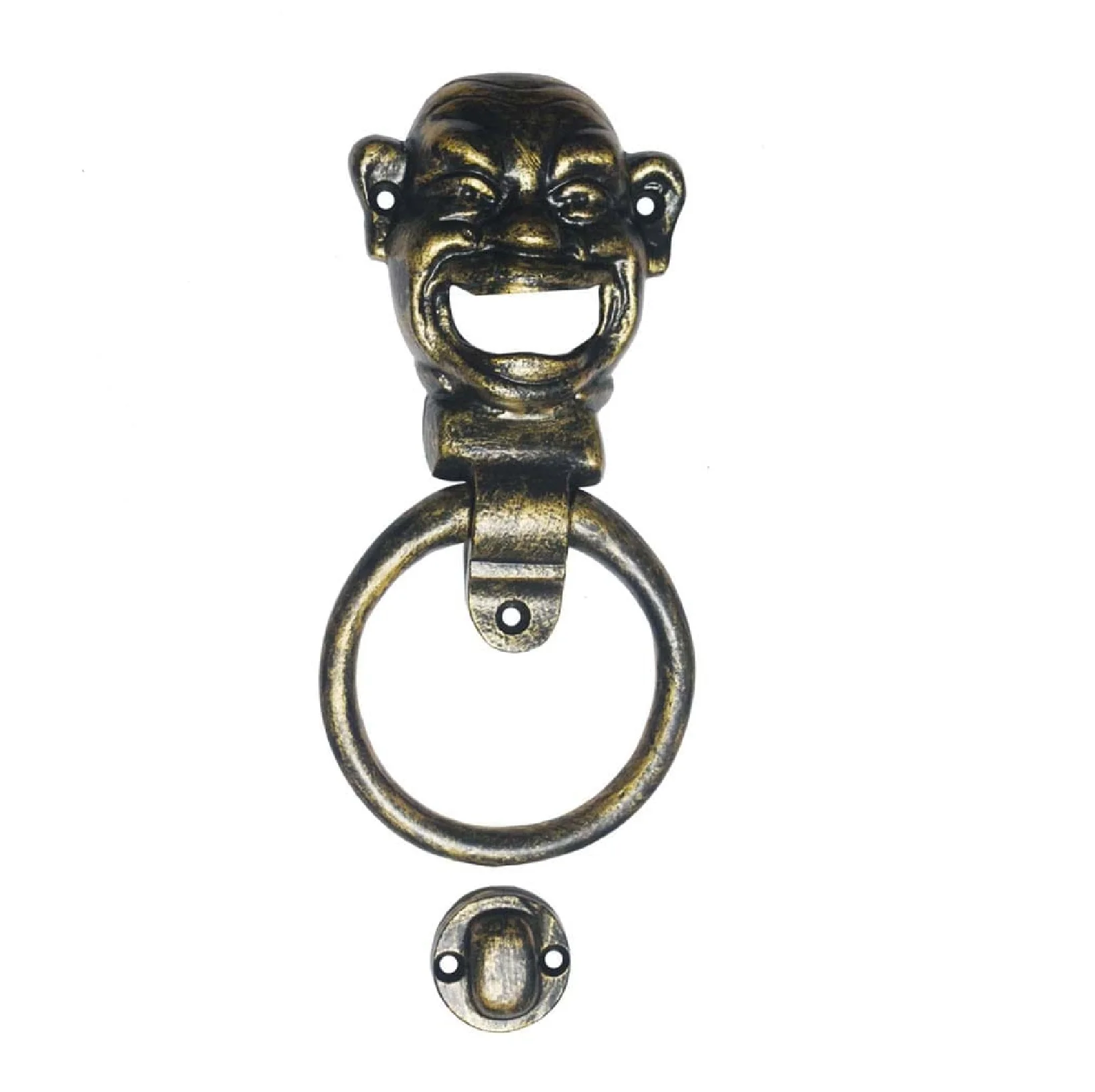 Metal Man Head Pull Handle Ring Door Knocker