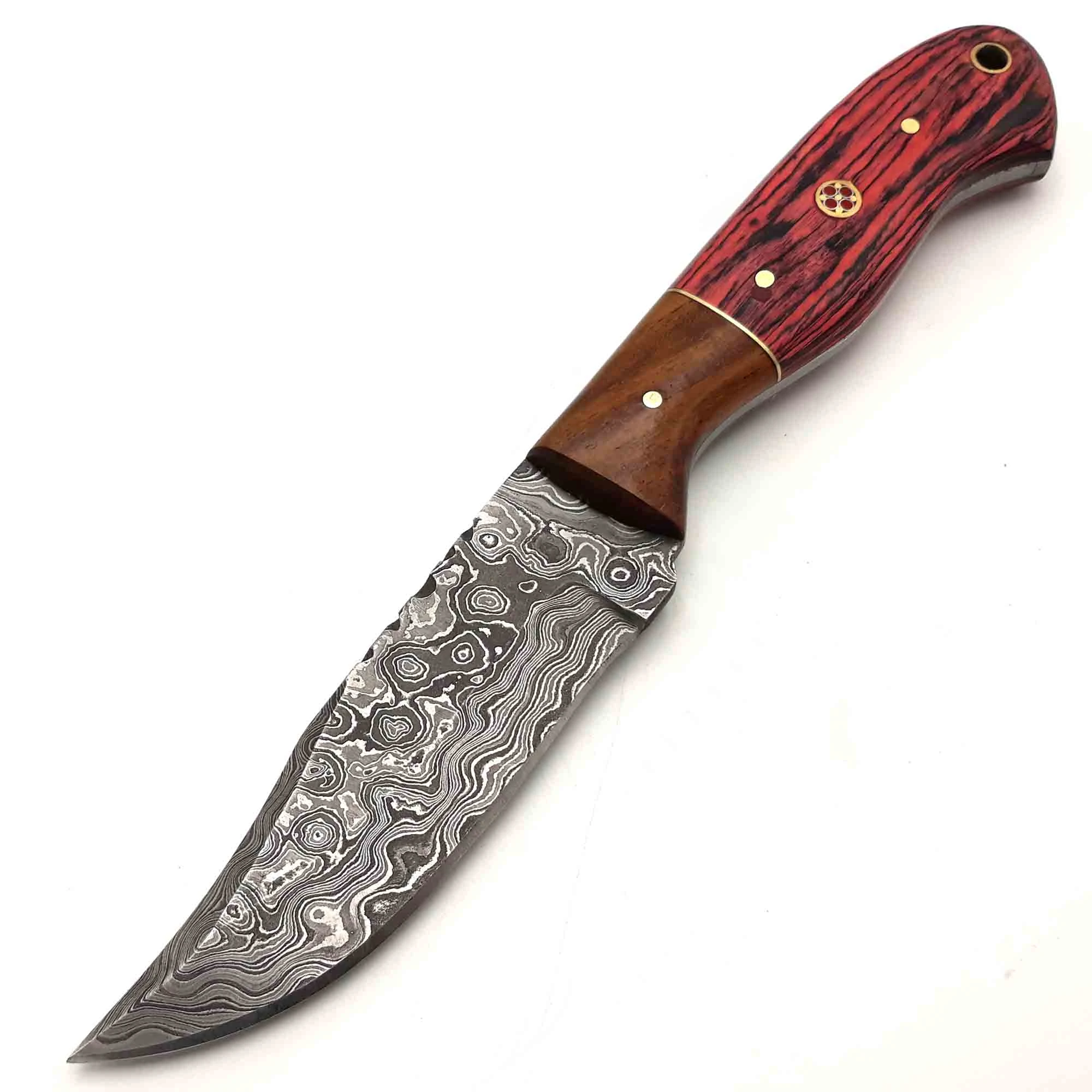 top quality New  design Hand Forged Damascus steel Fixed Blade Knife Survival Knife With leather sheath Full tang knife