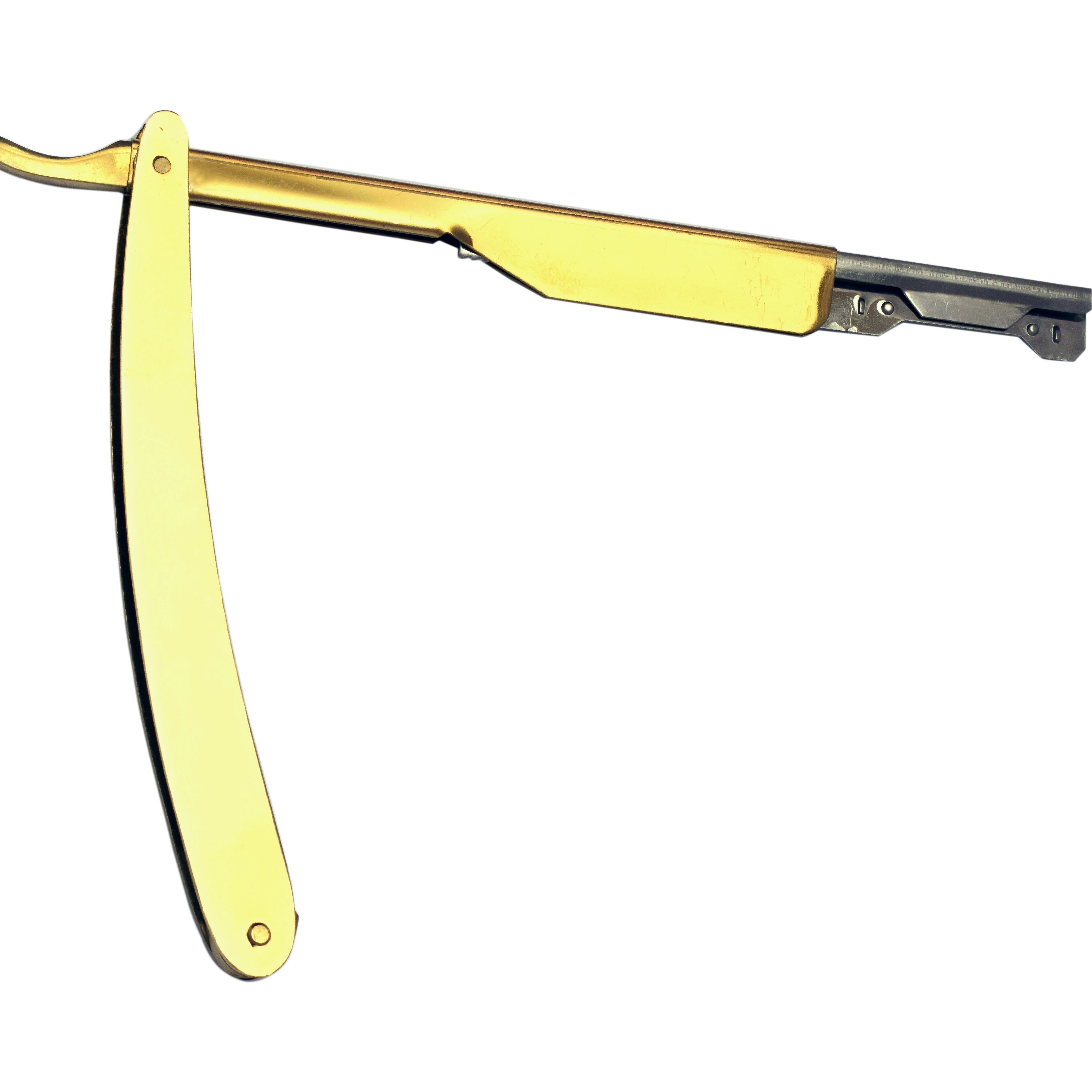 Gold Push Carriage Razor For Barbershop Barber Supplies Tools Shaving Tool Straight Razor