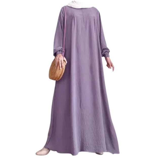 2024 New Designs Dubai Style Zipper Open Abaya Hijab Muslim Women Dress Breathable Plus Size Long Sleeves With Zipper Decoration