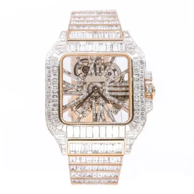 New Iced Out Tester Pass VVS Diamond Watch Luxury Silver Original Hip Hop Men Moissanite Diamond Mechanical Watches
