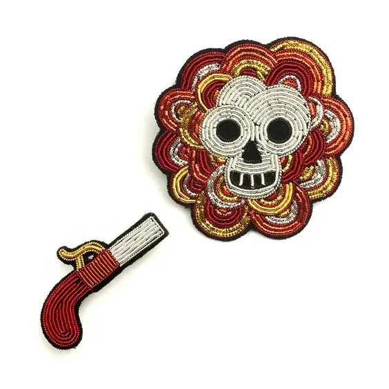 new fashion  hand embroidery bullion wire brooch HAND  fashion brooch custom made jacket patches ladies brooch flower pin