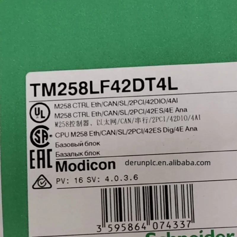 PLC TM258LF42DT4L  Modicon M258, compact base 42 + 4 I/O 24 V DC CANopen TM258LD42DT