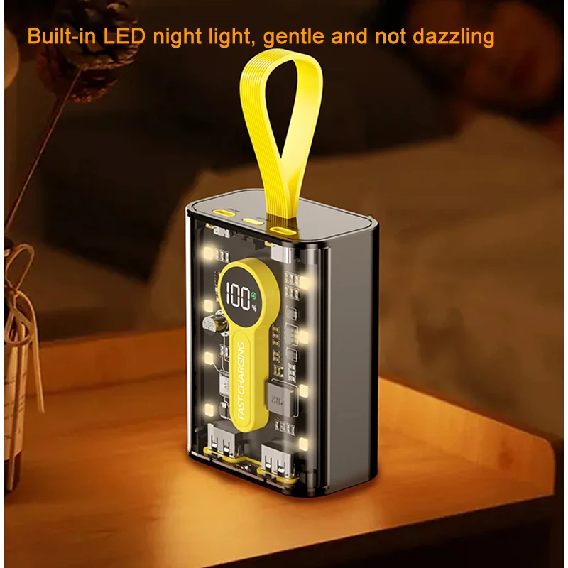 Best selling products 2022 transparent power bank li ion battery 10000mah powerbank smartphone external battery