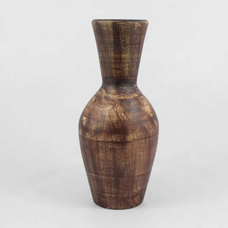 Натуральная деревянная ваза для цветов, домашние декоративные вазы для цветов в форме часов и стекла, экологичные деревянные цветочные горшки, оптовая цена на заказ