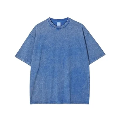 New style 2024 Oversize Manufacturer Casual Vintage Heavyweight High Quality 100% Cotton Acid Wash Sun Faded T Shirts OEM