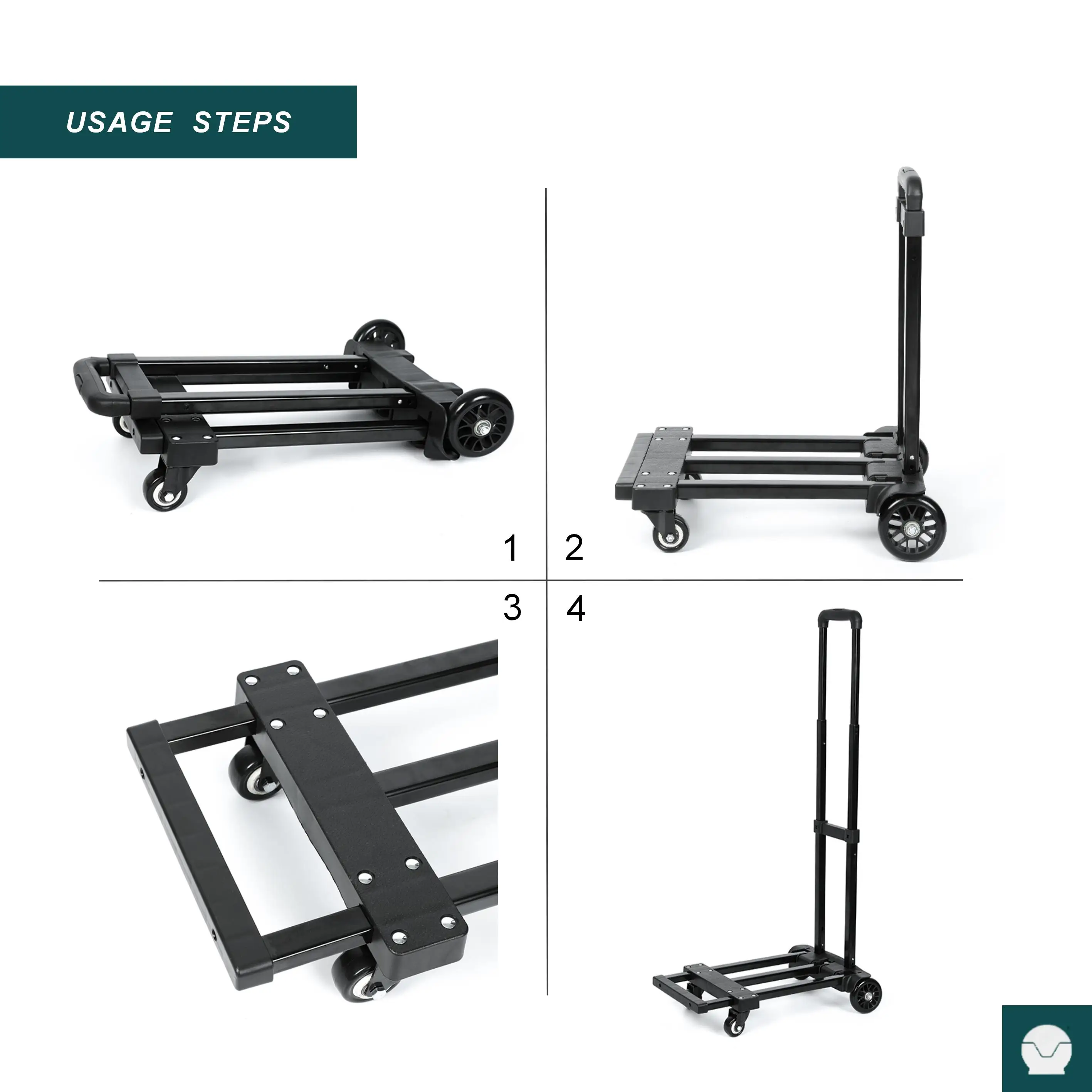 Tianyu Steel Folding  Home Use Hand Luggage Trolley Portability Folding Cart Outdoor