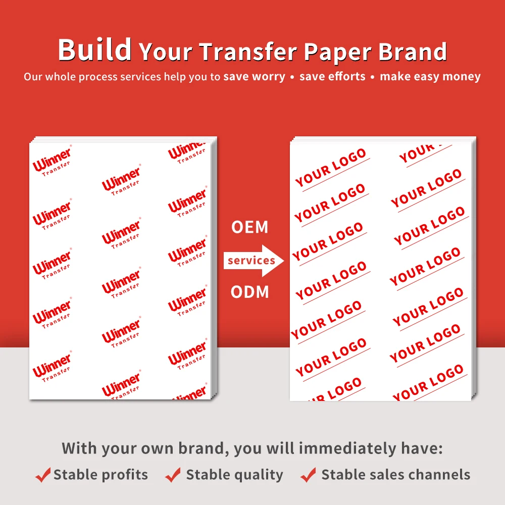 Winner Transfer iron-on heat transfer paper inkjet printing white transfer paper for light fabric
