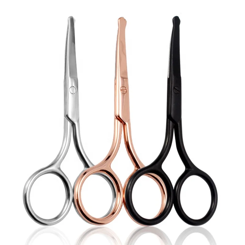 New Multi Color Stainless Steel Eyelash Beauty Scissors Eyebrow Trimming Scissors with sharp blade and tip easy to use hand grip