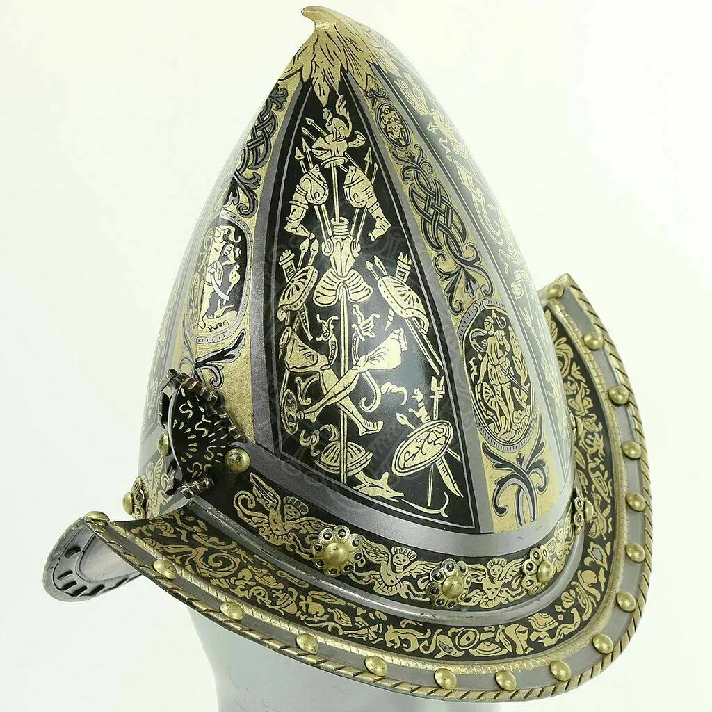 Medieval Combmorion Helmet Spanish Conquistador Comb Morion Helmet with Liner