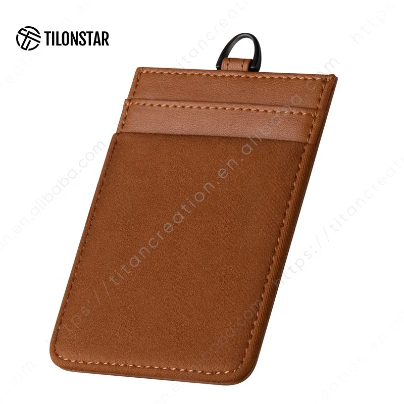 Новый продукт премиум прочная кожаная визитная карточка с именем и разрешением на работу держатель для карт со съемным ремешком шею