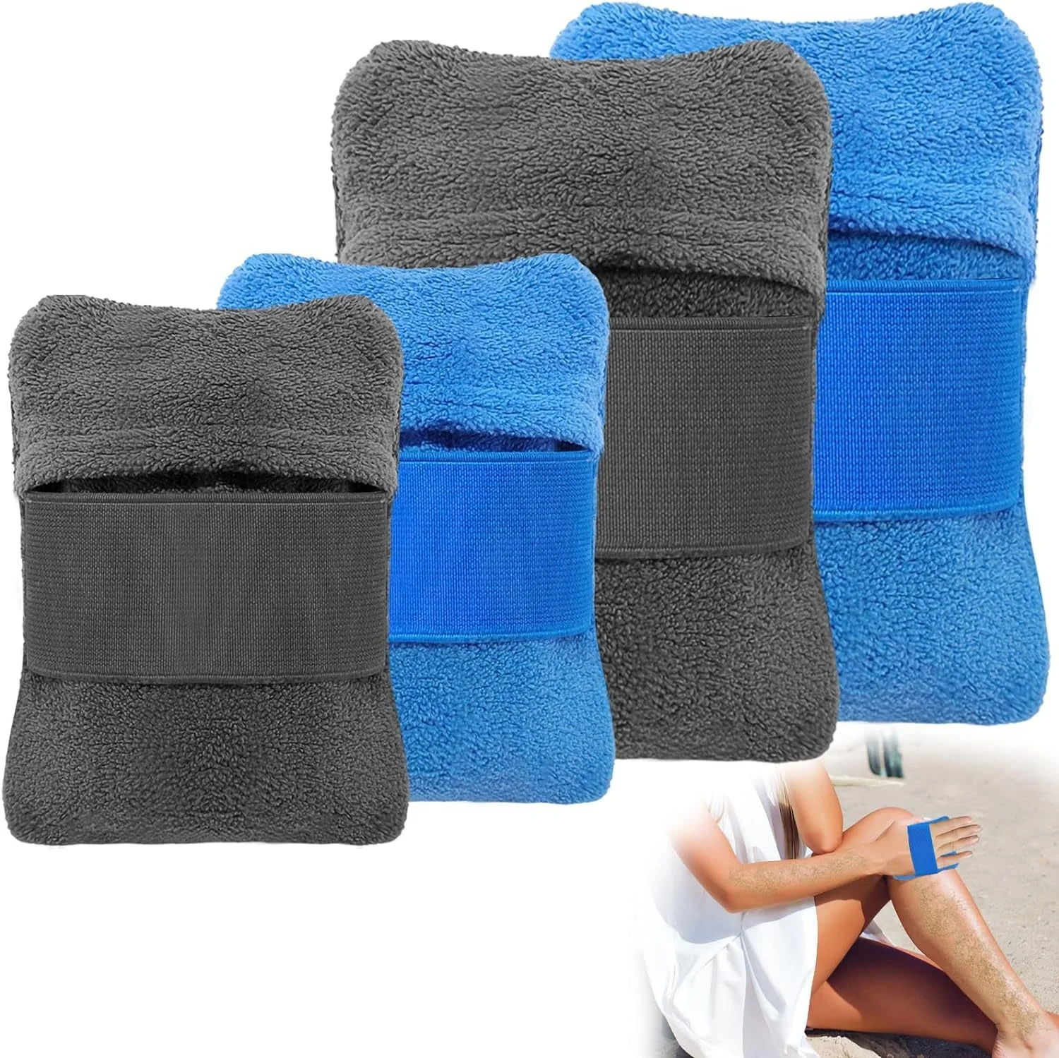 Outdoor Seaside Cleanup Beach Sand Removal Bag Polyester Fiber Powder Pouch Soft Wipe Brush Vacation Camping Essentials TalcFree