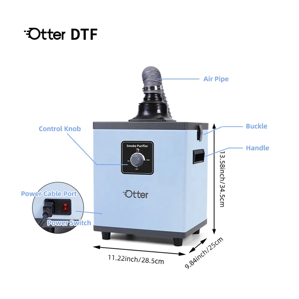 Otter DTF Mini Smoke Powder Air Remove Filter DTF Dryer Curing Oven With Air Purifier For DTF Machine