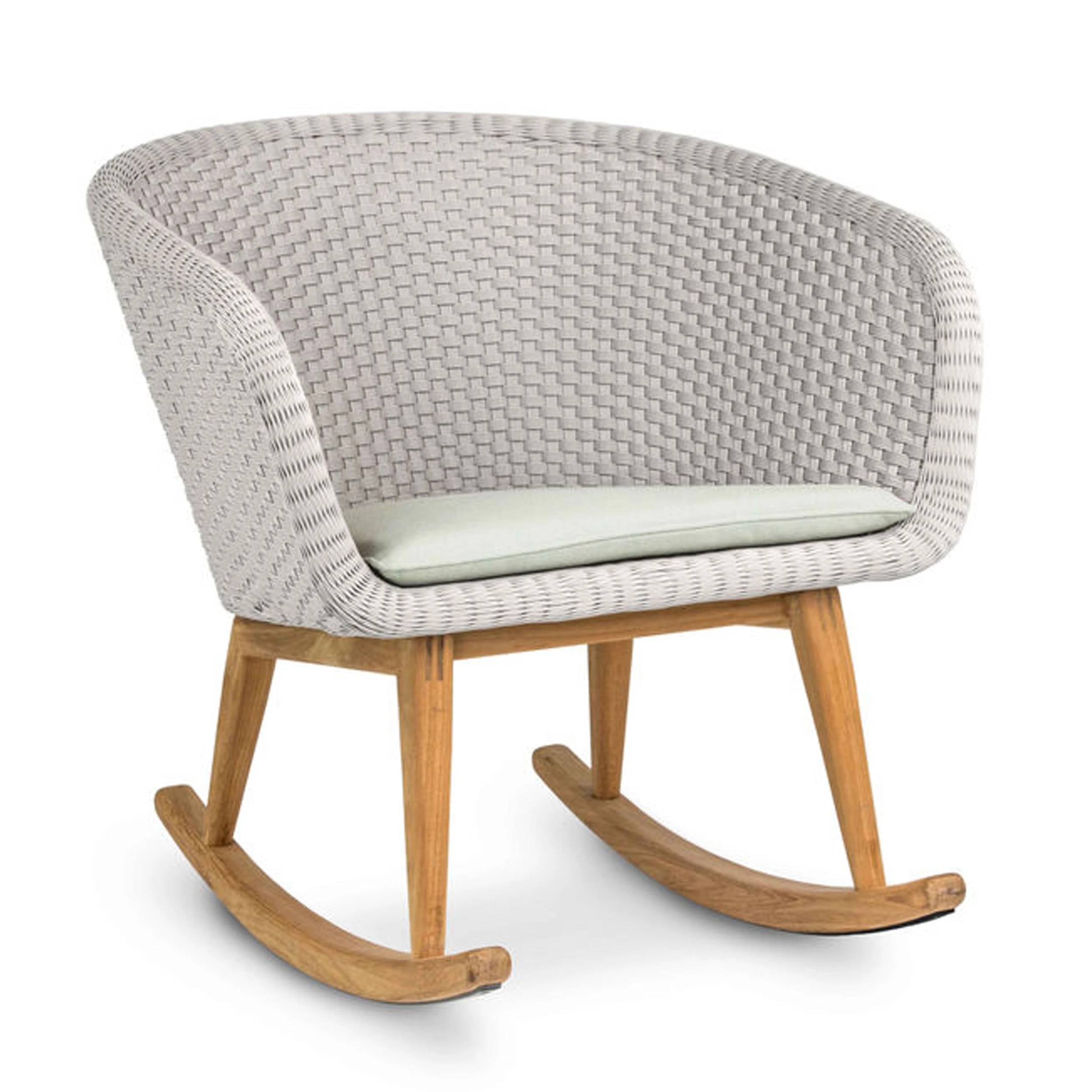 Outdoor Rocking Chair Teak Wood With Cushion Lounge Chair Patio Garden Furniture - Jiano