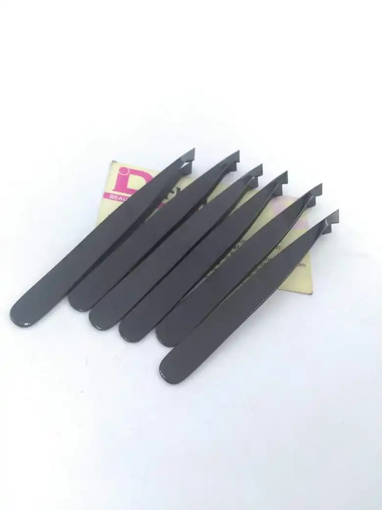 Hottest Selling Design Black Plasma Eyebrow Tweezer Private Custom Logo Best Manufacture Of Eyebrow Hair Plucking Beauty Tweezer