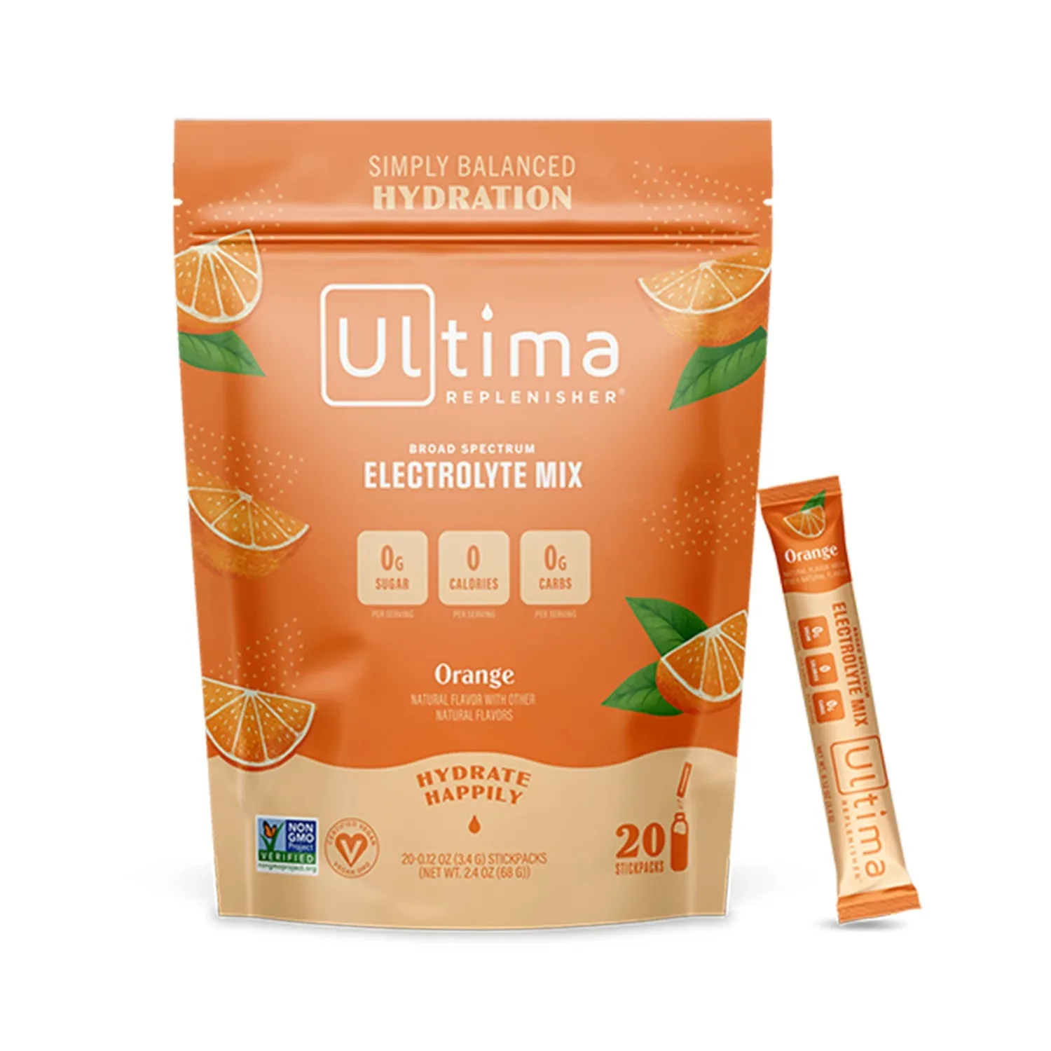 Ultima Replenisher Hydration Electrolyte Packets- Keto & Sugar Free- Feel Replenished, Electrolyte Drink Mix- Orange, 20 Count