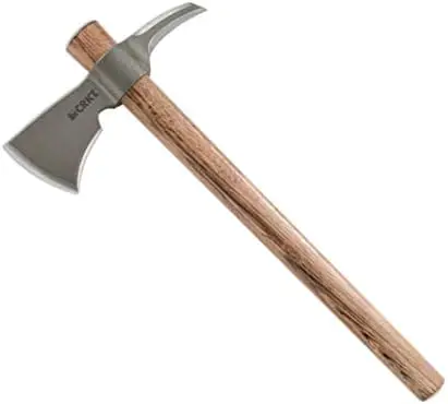 Woods Kangee Tomahawk Axe: RMJ T-Hawk Lightweight Outdoor Camping Axe with Spike, Forged Carbon Steel Blade and Hickory