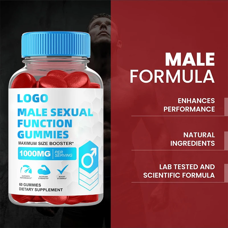 Private Label Horny Goat Weed Gummies High-Potency Energy Boost Vitamins for Men for Middle-Aged and Elderly