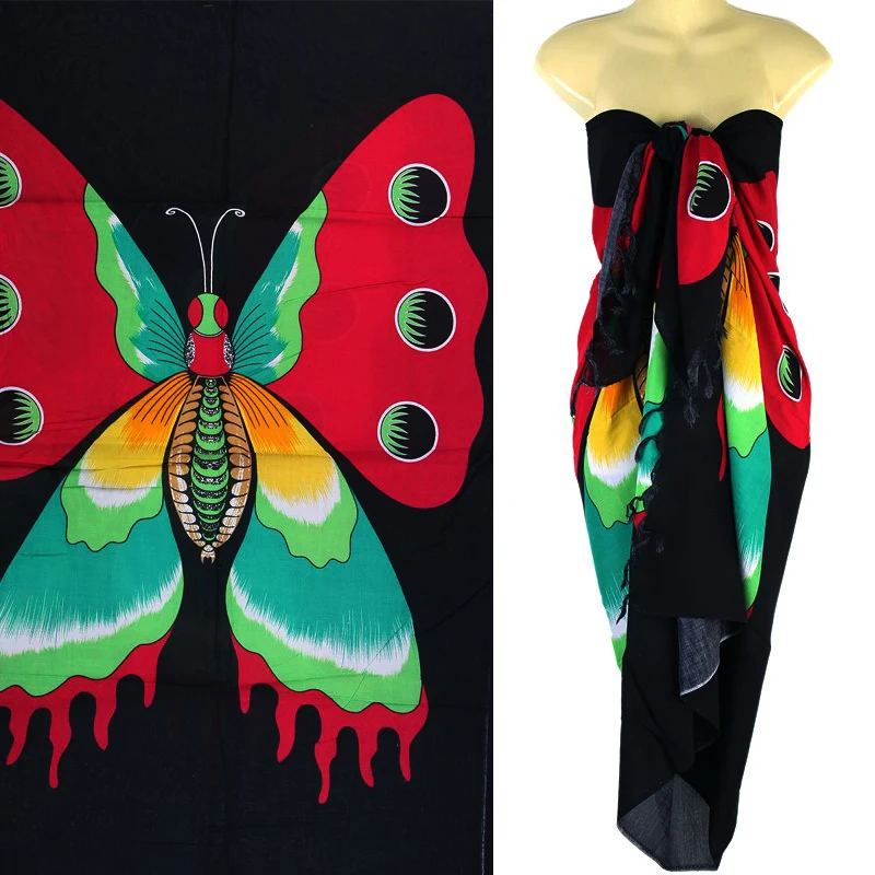 Женская одежда саронг искусственный шелк парео пляжная разноцветное бикини накидка на шарф тканевые саронги