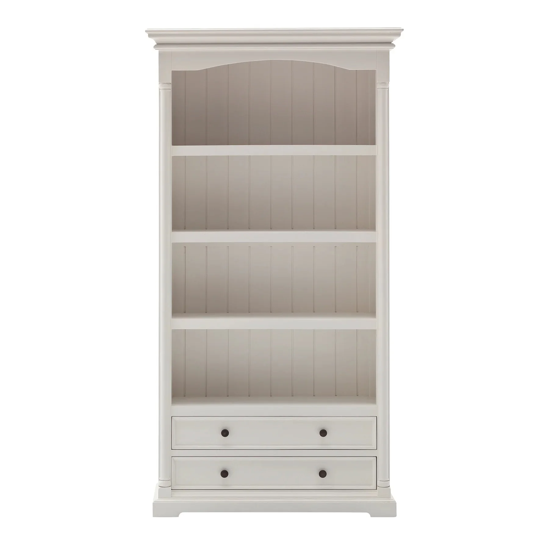 White Painted Bookcase Provence Style Mahogany Wood Material Luxury Design Home Living Bookcase Furniture
