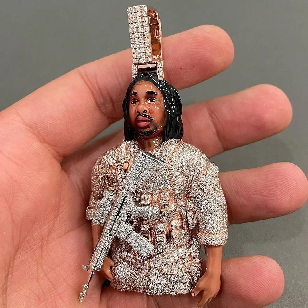 Synthetic Lab Grown Diamonds HPHT High Quality 14K Rose Gold Pear Round Necklaces Pendent for Women Decoration