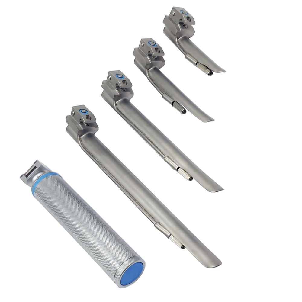 Miller Fiber Optic Laryngoscope Set German Quality Stainless Steel Essential Anesthesia Instruments for Surgical Procedures