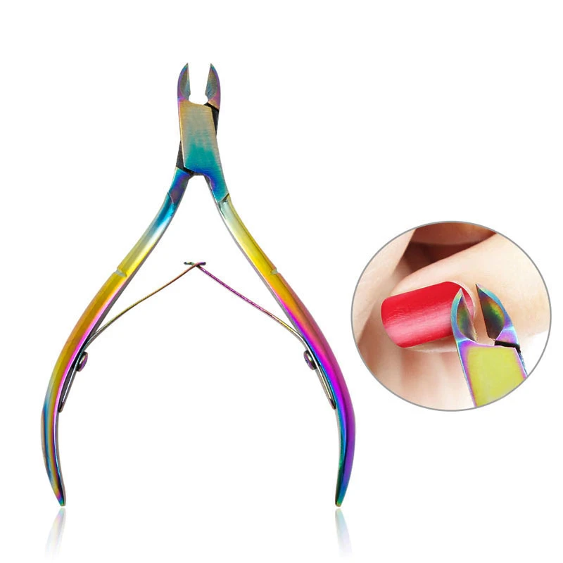 Top Design Good Quality Custom Design Stainless Steel Nail Cuticle Rainbow Clipper Nail Dead Skin Remover Nail Nipper