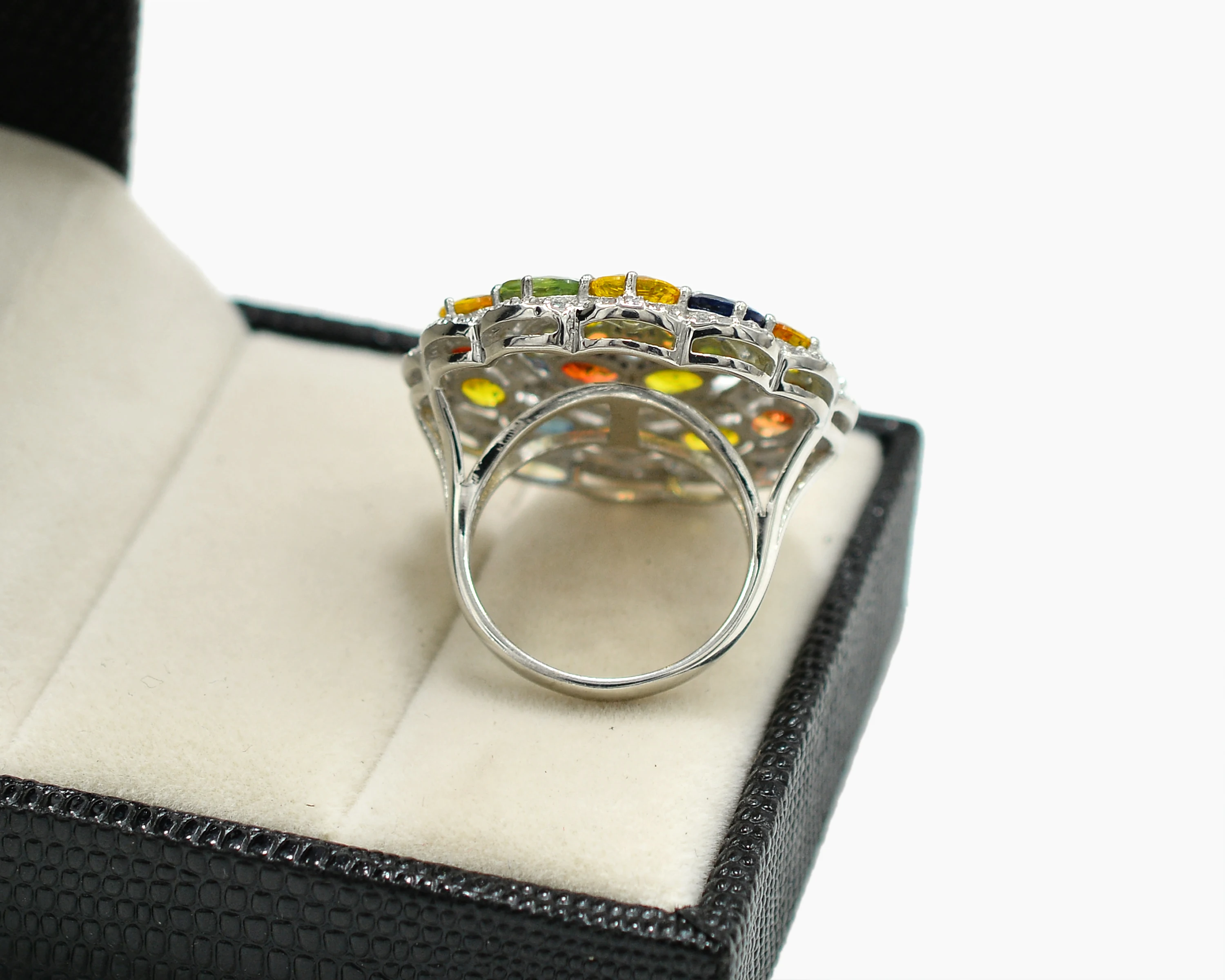 11.85 CTS Natural Multi Sapphire Women Ring Beautiful Art Deco Ring 925 Sterling Silver Women Ring Sapphire Jewelry Manufactures