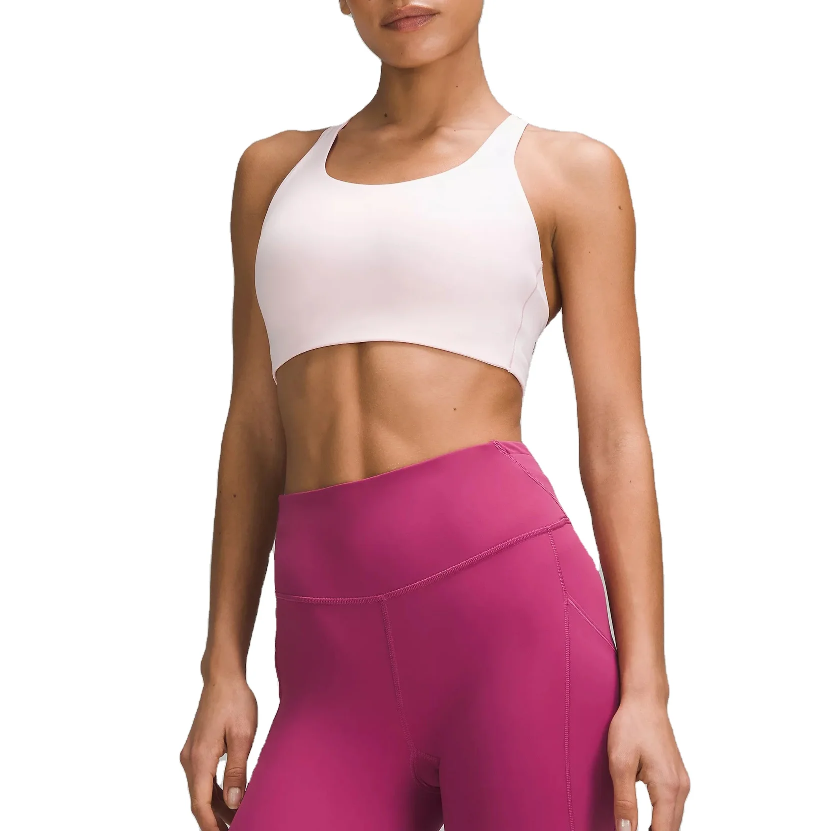 JY-1326 Custom Logo High Quality Fashion Women Soft Elastic Soft Compression Adjustable Seamless Sports Bra