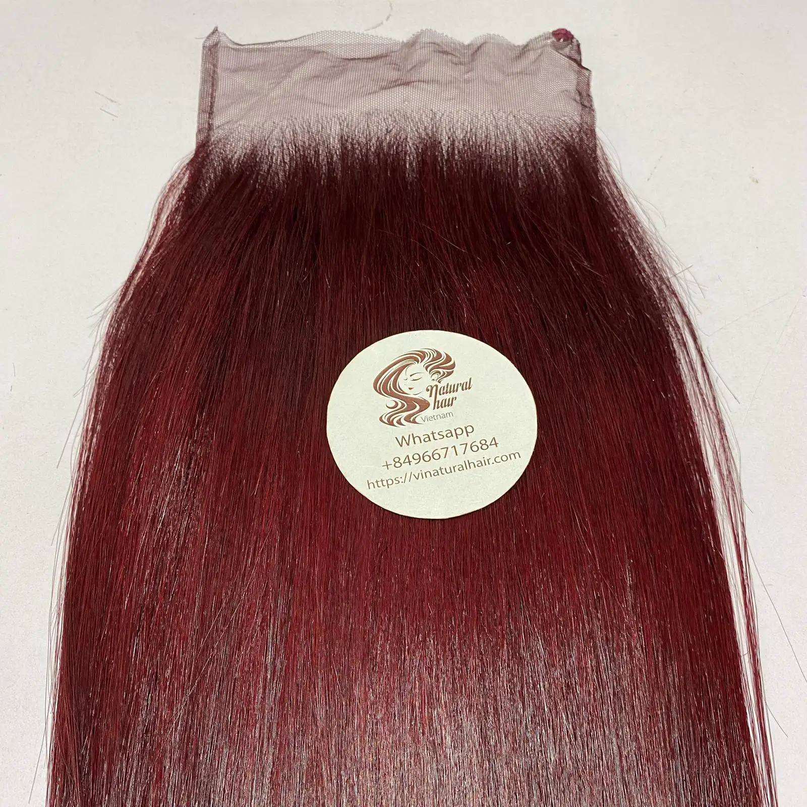 Raw Hair 100% Virgin Hair Color Wine Lace Closure Bone Straight  Wigs Vietnamese Human Hair Extension For Black Women
