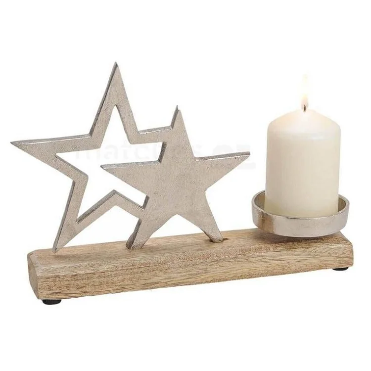 Wooden Elephant Tea Light Candle Holder Stand for Diwali Christmas Home Decoration Wooden Block Print Elephant Shaped Stand