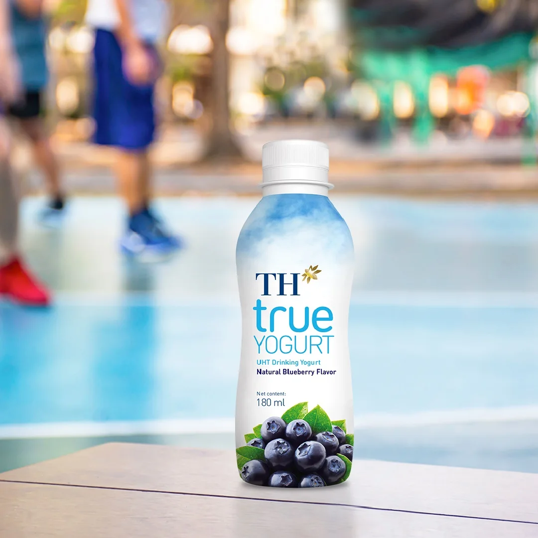 UHT Drinking Yogurt Natural Blueberry 180ml Healthy Adults Children Fruity Flavor Organic Milk Yogurt