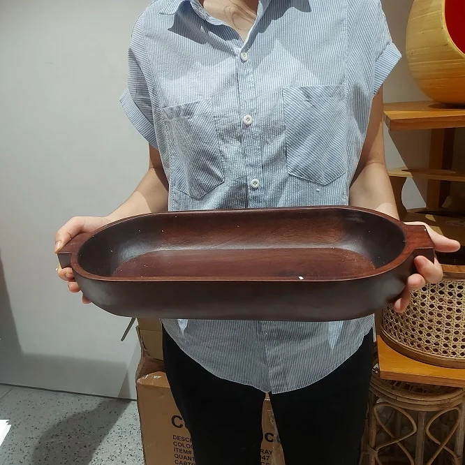 Cheap  price wooden dough bowls for kitchen  rustic wooden bowls table top  natural color heart shaped wooden bowl